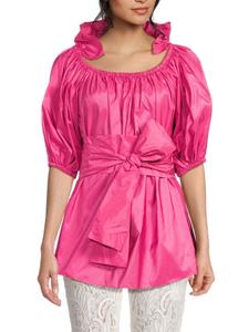 Плиссированный топ с поясом от Мишель Stella McCartney, цвет Bright Pink