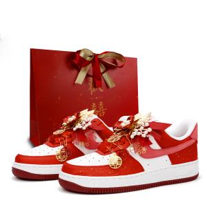 Nike Кроссовки для скейтбординга Air Force 1 Love And Grow Together For A Century Height Increasing Low top Unisex Red