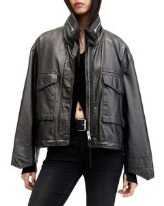 ALLSAINTS Кожаная куртка из глины, черный
