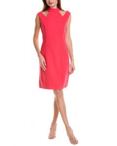 Платье-футляр Elie Tahari с вырезом, розовый