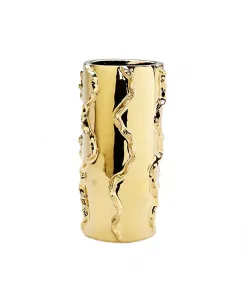 Металлическая ваза, поворотная, 12 дюймов Vivience, gold