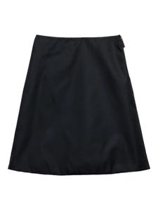 Юбка с логотипом Prada и треугольными вставками, черный