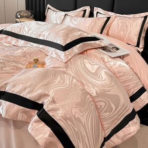 LUOLAI HOME Комплект постельного белья 1,5-спальный, 4 предмета, пододеяльник 200x230 см, цвет Yilinna Pink Jade