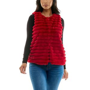 Женский горизонтальный жилет из искусственного меха Nina Leonard, красный