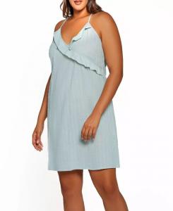 Сорочка Claire Dotted Ruffle Surplus Chemise размера Plus iCollection, зеленый