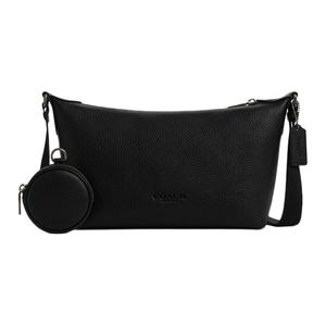 COACH Маленькая женская сумка через плечо из коровьей кожи черная