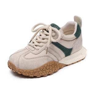 Devanro Высокие устойчивые к истиранию дышащие нескользящие низкие массивные кроссовки женские бежево-зеленые, цвет Beige Green