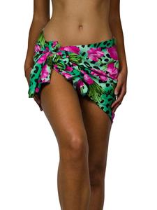 Шарф King Kameha Leopard Flowers, зеленый