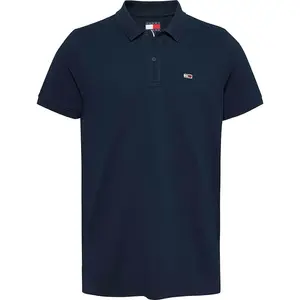 Поло с коротким рукавом Tommy Jeans Placket Slim Fit, синий