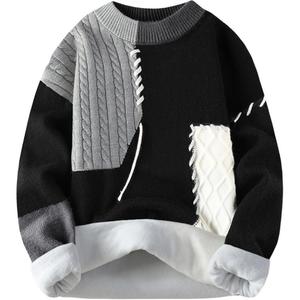 Трикотажный свитер Unisex с круглым вырезом Moderate Others VanCamel, черный fleece-lined