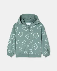 Детское худи с капюшоном и принтом в виде сердечек по всей поверхности Kids El Corte Inglés, зеленый