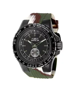 Мужские кварцевые многофункциональные часы-авиаторы 49320 с черным циферблатом Invicta, green