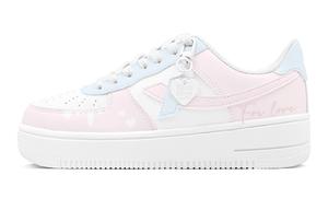 XTEP Кроссовки Air Force One с низким верхом для скейтборда, устойчивые к скольжению, женские, розовые, синие