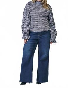 Топ с длинными рукавами и высоким воротником Marie Oliver, темно-синий