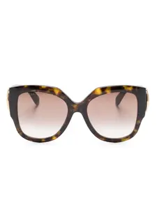 Солнцезащитные очки в круглой оправе с логотипом Gucci Eyewear, коричневый