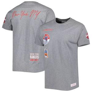 Мужская футболка Mitchell & Ness Heather Grey New York Rangers City Collection