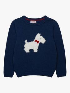 Детский свитер Scottie из шерсти Trotters, Navy