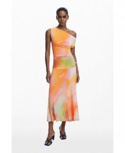 Женское асимметричное длинное платье Desigual, Pink