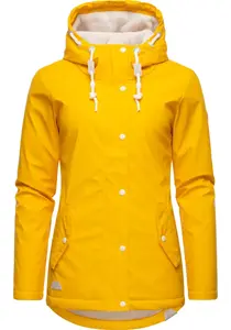 Дождевик Ragwear "Мардж" с капюшоном, женский зимний плащ на теплой подкладке, желтый