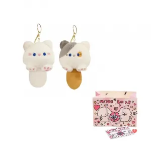 Плюшевый кулон Love Of Wormwood Cute Group Cat Dolls высотой 14 см AIQINGCAOZHILIAN(WANJU), Tuantuan Cat[White]+Tuantuan Cat[Gray]
