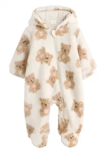 Комбинезон стандартного кроя с принтом медведя по всей поверхности. Next, Natural