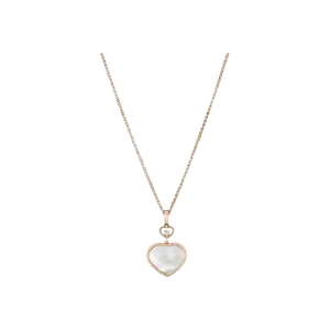 Колье happy hearts из розового золота с бриллиантами и перламутром Chopard