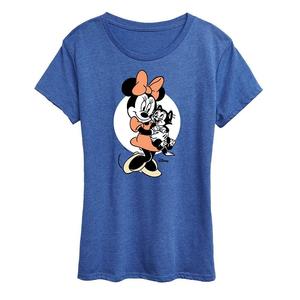 Женская футболка с рисунком Минни Маус и Фигаро Disney's, цвет Heather Royal Blue