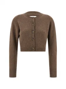 Кардиган с вышитым логотипом Loulou De Saison, коричневый