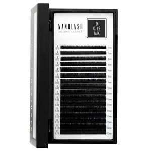 Nanolash Накладные ресницы для наращивания - 0,12 локон D микс 6-13мм 16 полосок