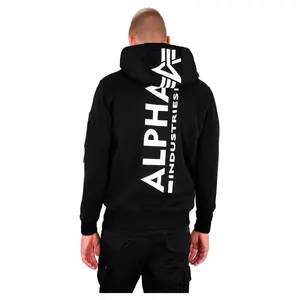 Худи Alpha Industries Back Print Zip, черный