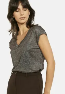 Блузка с эффектом металлизированной ткани Lolaliza, Brown Dark Chocolate