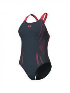 Arena Слитный купальник Poseidonia Pro Back серого цвета