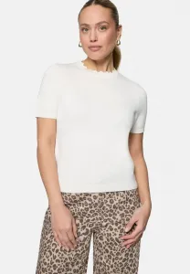 Базовая футболка с пуловером mit wellensaum kurzarmpulover Zero, Offwhite