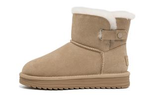 Женские Короткие Снежные Ботинки C°BANNER, Абрикос, На Флисовой Подкладке