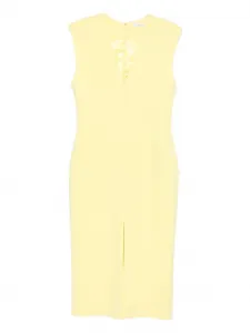 Платье с V-образным вырезом и разрезом Givenchy, желтый