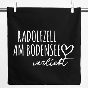 Наволочка Huuraa "Влюбленный" в Радольфцелль-на-Боденском озере, подарок, 40x40 см, черная, хлопок, Радольфцелль-на-Боденском озере, подарок Hellweg Druckerei