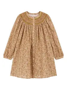 Платье с цветочным принтом Bonpoint, желтый