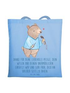 Сумка Mr. & Mrs. Panda Tragetasche Dankbare Pflegekraft mit Spruch, небесно-синий