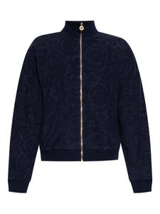 Жаккардовая куртка Barocco на молнии Versace, синий
