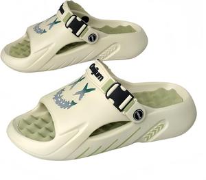 Мужские летние спортивные сандалии с противоскользящей подошвой, антизапахом, с толстой подошвой, акупрессурные, для отдыха на пляже. Доступны большие размеры Generic, зеленый