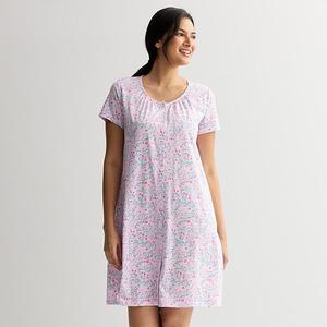 Женский короткий рукав сонный трикотажный халат Croft & Barrow, Floral Vine