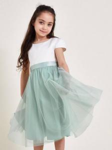 Детское платье подружки невесты из тюля Monsoon, Sage