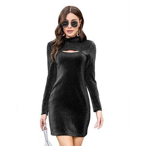 Женское платье с вырезами, длинным рукавом и мини Seoria, Black