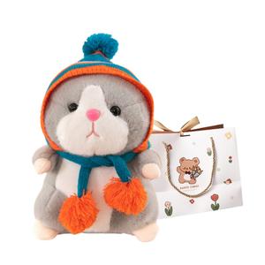 Плюшевая кукла милый золотистый медвежонок Mongoose высота 25см/30см OU DI PIG, серо-оранжевый