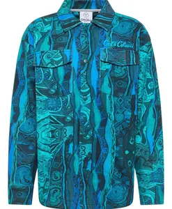 Рубашка оверсайз - ретро-стиль Carlo Colucci, синий