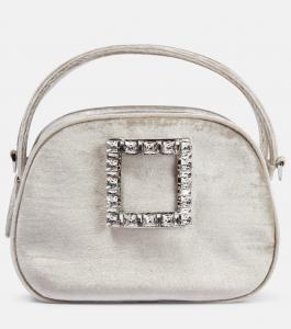 Бархатная сумка на плечо viv' с изображением божьей коровки Roger Vivier, серый