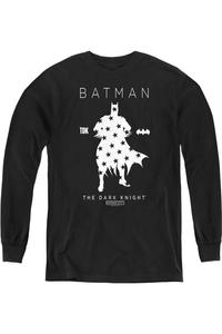 Футболка с длинным рукавом для детей с силуэтом звезды Batman Gildan, черный