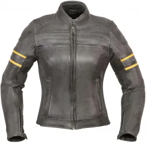 Женская кожаная мотоциклетная куртка Modeka Iona, черно-желтая, размер 36, 3-Black Yellow
