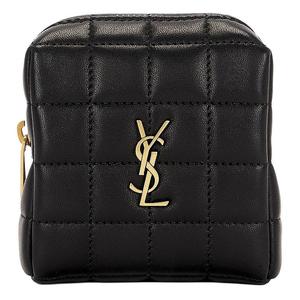 Кожаный мини-клатч Quilted женский black SAINT LAURENT, Set (Bag+Dust Bag)
