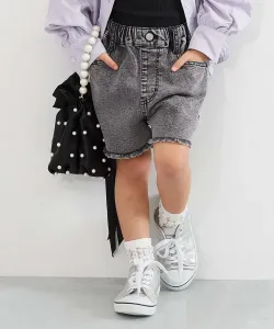 Джинсовые шорты, брюки и полубрюки из ткани Raku Denim с химической обработкой, бахромой, весна/лето 2015 Devirock, цвет 001-Chemical Black